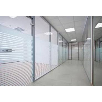 Непрозорі Скляні перегородки з алюмінію марки Alumil (Греція) із плівкою на склі